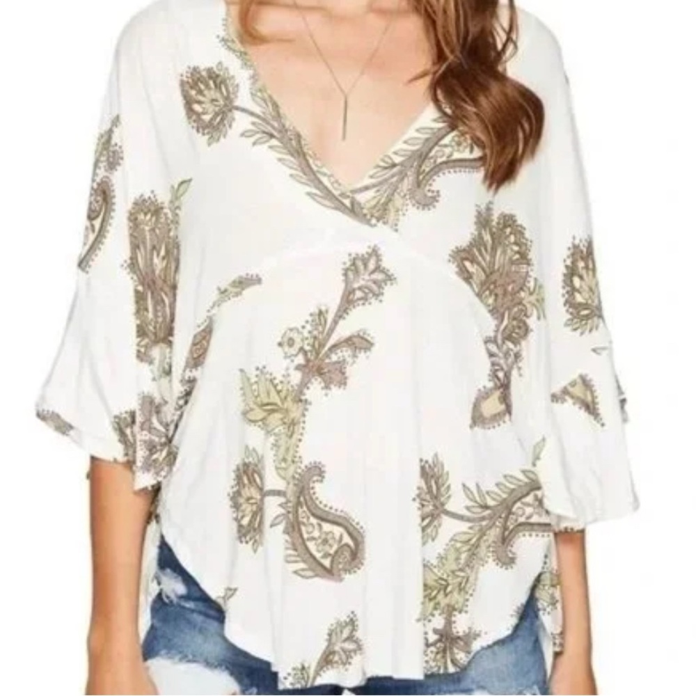 Free People Women's Maui Wowie Blouse, Boho Beachy Vacation/Summer Top
